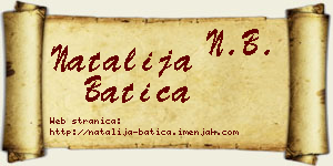Natalija Batica vizit kartica